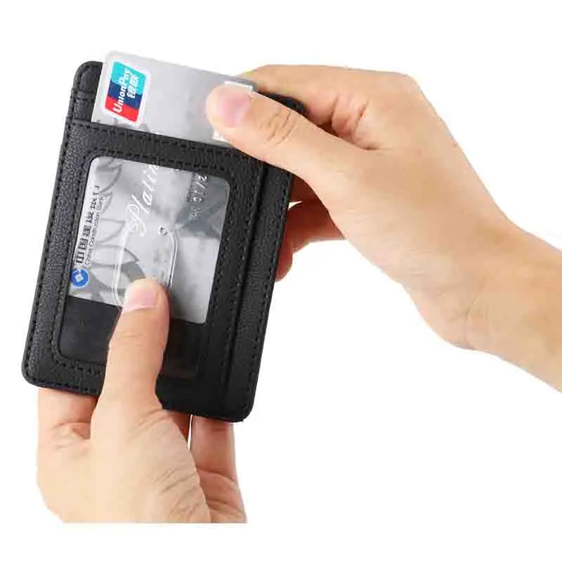 SWDF ID Держатель карты сумка Тонкий RFID Блокировка кожаный кошелек кредитный кошелек упаковка денег чехол для женщин пакет Kaart pakket