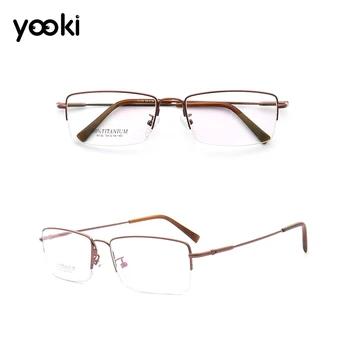 

New Men's Glasses Frame Titanium Optical Half Frame Eyewear Eyeglasses Square Vintage Classic Oculos De Grau EJ020-9130