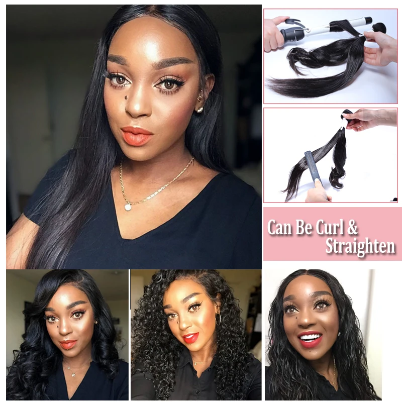 Comprar Pelo de La Reina de Ali pelo de la Virgen brasileña mechones rectos de Color negro Natural 100% cabello humano tejido de 6 \