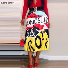 Женская плиссированная юбка с надписью Повседневная приталенная летняя уличная одежда с высокой талией Harajuku юбка