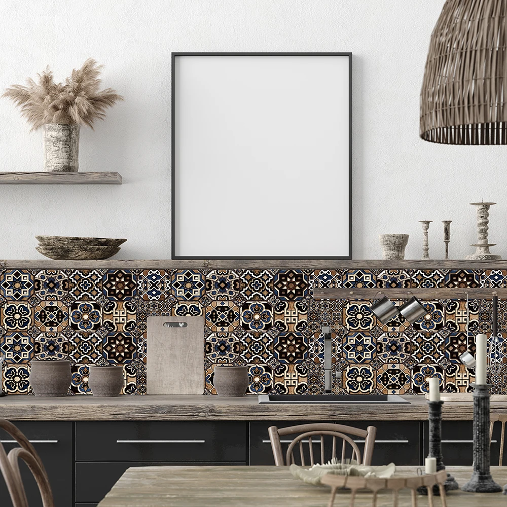 10/15/20センチメートルヴィンテージモロッコタイル壁のステッカーの