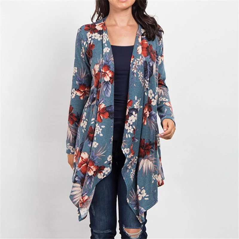 

2019 Fashion Sweater Women Floral Long Sleeve Casual Ladies Sweaters Outerwear Cardigan Mujer Plus Size Blusa De Frio Feminina