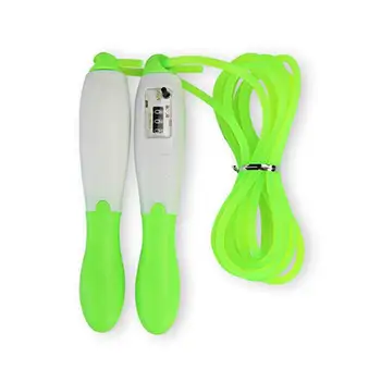 

2.8M Mechanical Skipping Rope Adjustable Digital Counter Jump Rope with Comfortable Handles Exercise Training Tool Green