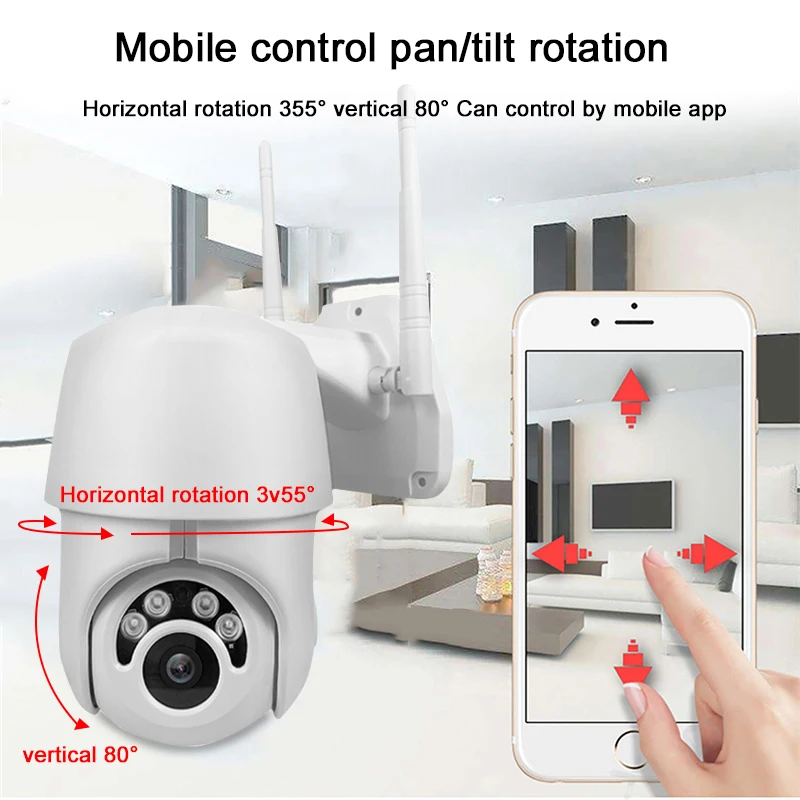1080P Outdoor IP Camera Wireless WiFi Camera Auto Tracking PTZ Night Vision Waterproof Security Camera Surveillance