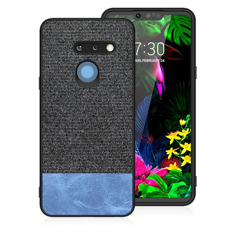 Blue Black Для Lg противоударный тканевый задний Чехол Силиконовый мягкий защитный чехол для Stylo5 G8 ThinQ K40 V40 мобильный чехол s - Color: Blue Black