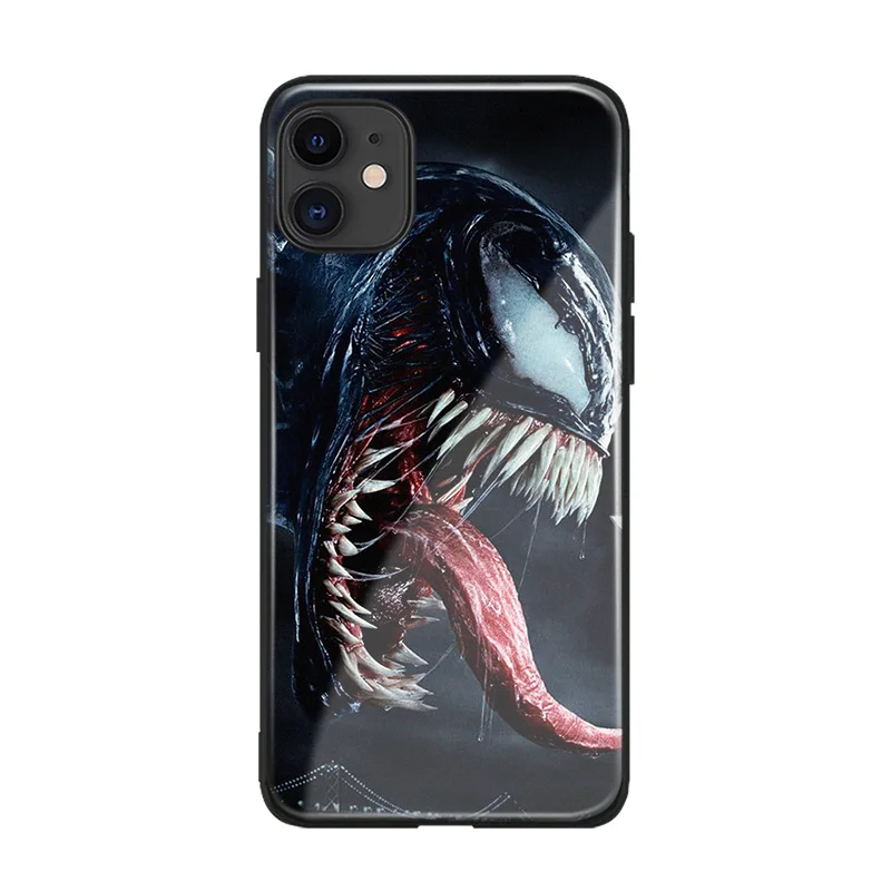 Venom дизайн плакат закаленное стекло Мягкий силиконовый чехол для телефона чехол для iPhone 6 6s 7 8 Plus X XR XS 11 Pro MAX