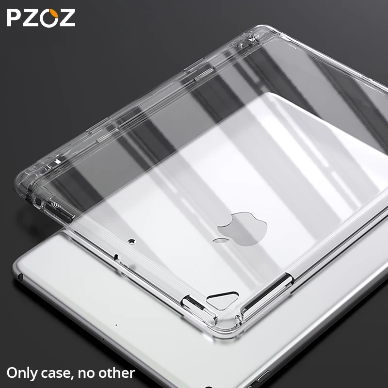 PZOZ чехол с карандаш держатель для iPad 9,7 Pro 10,5 11 чехол ультра-тонкий силиконовый чехол-накладка из мягкого ТПУ прозрачный с пеналом