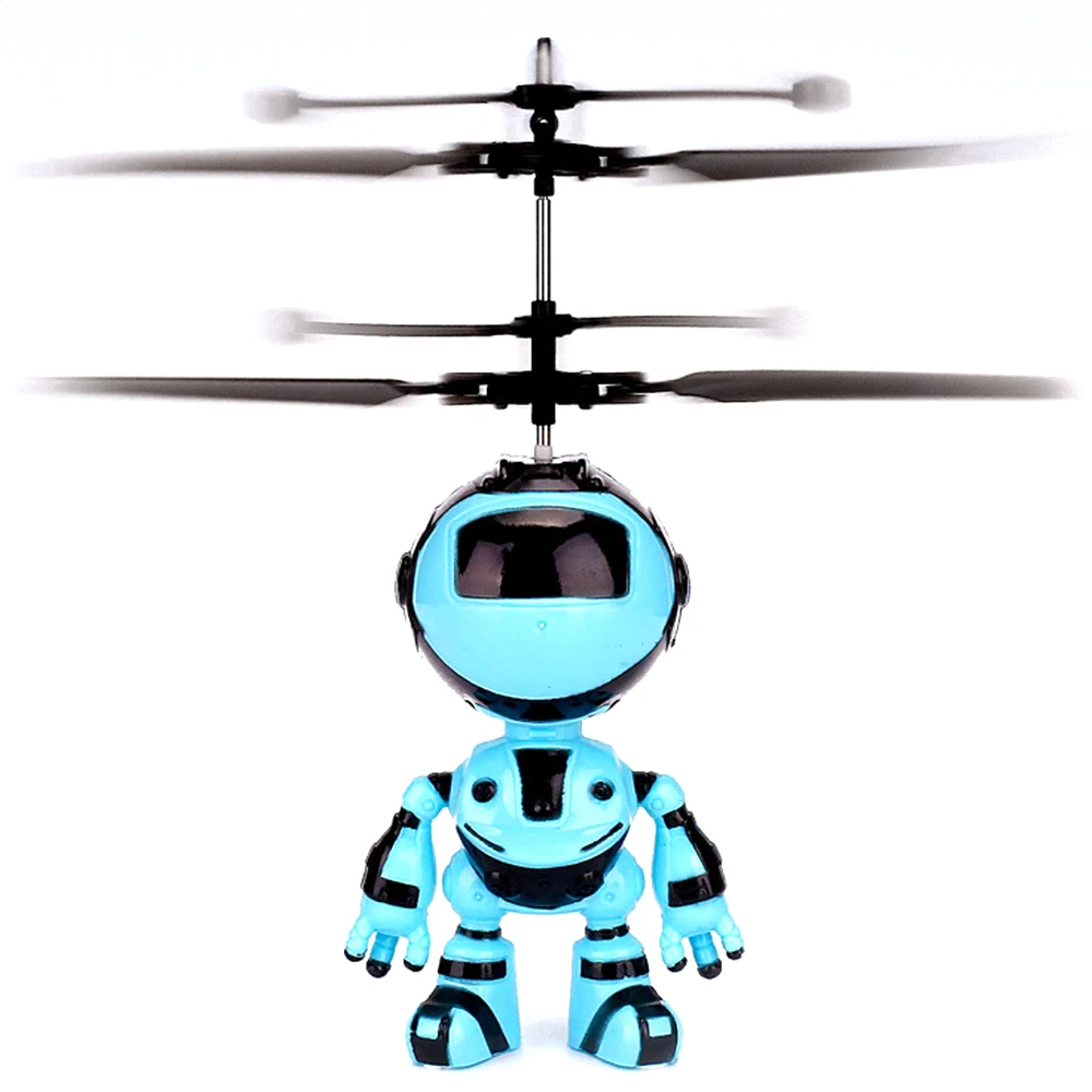RC Hand Inductive Fly Robot Aircraft Recharging Infrared Induction Antistress Toy Kids Flash Light Up FlyToys