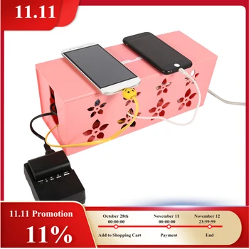 

1Pcs Hollow Flower Cable Box Electrical Outlet Practical Power Strip Wire Cord Organiser Storage Box Tidy Device Cable Tidy Box