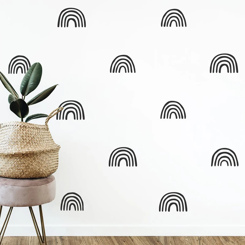 32Pcs Nordic Scandinavian Rainbow Wall Sticker Kids Room Nursery Rainbow Sky Wall Decal Bedroom Vinyl Decor (2)