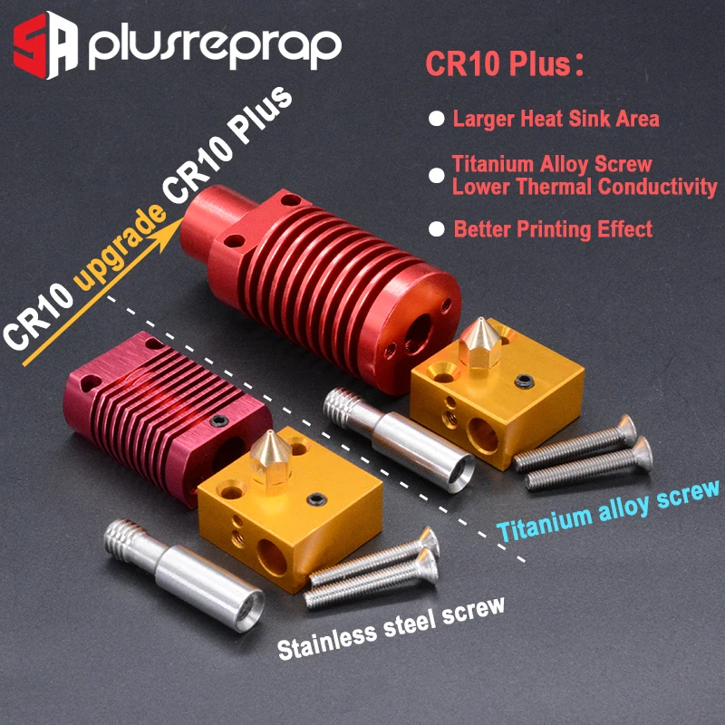 3D Printer Parts Extruder Hotend Kit Aluminum Heat Block Mk8 Nozzle  Without Heater Thermistor for Ender-3/CR-10/CR 10S Pro