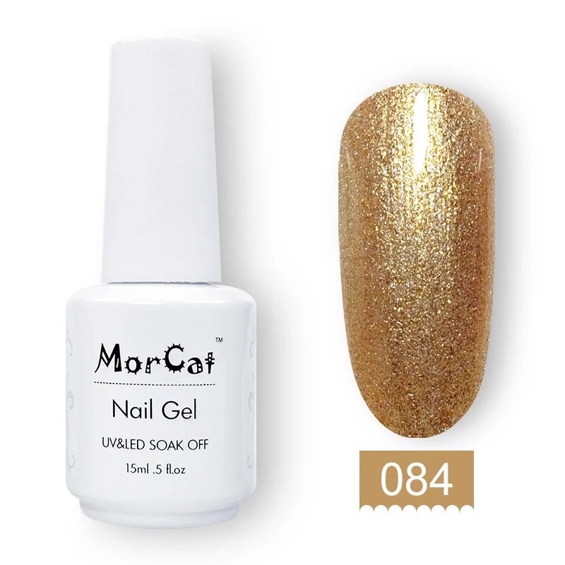 MorCat Bling УФ гель лак для ногтей Гель-лак для ногтей УФ-гель Bling лак для ногтей Алмазный Блеск Vernis полуперманентный гель 15 мл - Цвет: 084