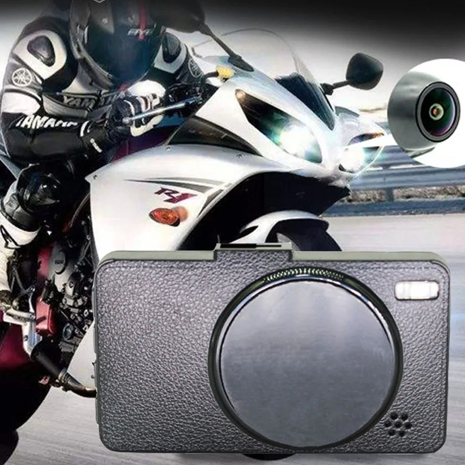 

Motorcycle Recorder DVR Dash Camera HD 1280x720 Front Rear Dual Lens DVR Dash Cam Recording Hidden Motorbike Driving Recorder