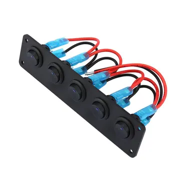 

ON-OFF Toggle Switching Control Panel with Digital Voltmeter 2 USB Charger 12V for Car Marine Boat