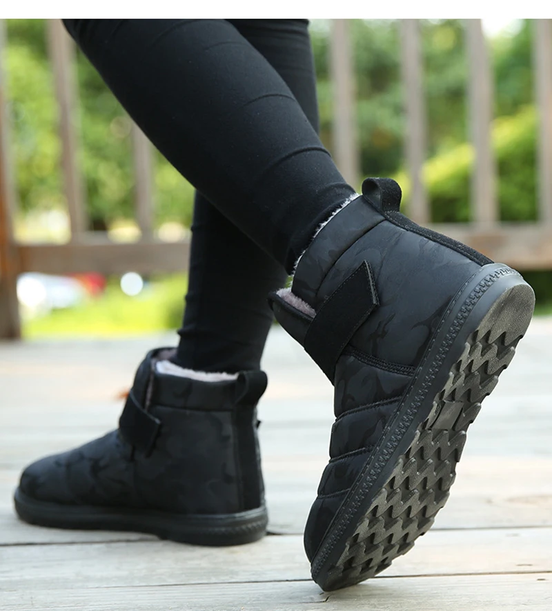 Men Shoes Winter Boots For Men Footwear Non-Slip Waterproof Warm Fur Ankle Snow Boots Men Winter Shoes Chaussure Homme