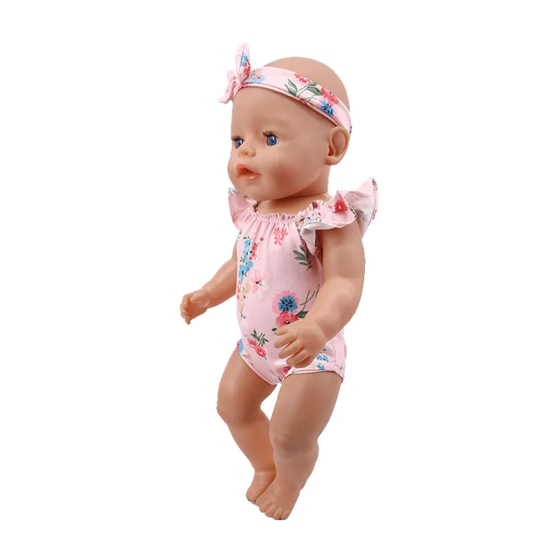 LUCKDOLL цветочный модный купальник подходит 18 дюймов Американский 43cmBabyDoll одежда аксессуары, игрушки для девочек, поколение, подарок на день рождения