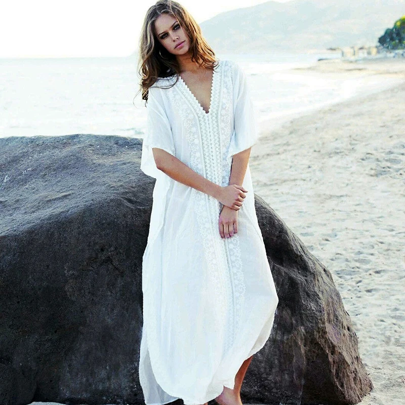 Style 8-White Бикини, накидка, купальник для женщин, Пляжное Платье, накидка, вязанная крючком, белая вязаная накидка, саронг, черные кружевные туники, купальники, летние - Цвет: Style 8-White