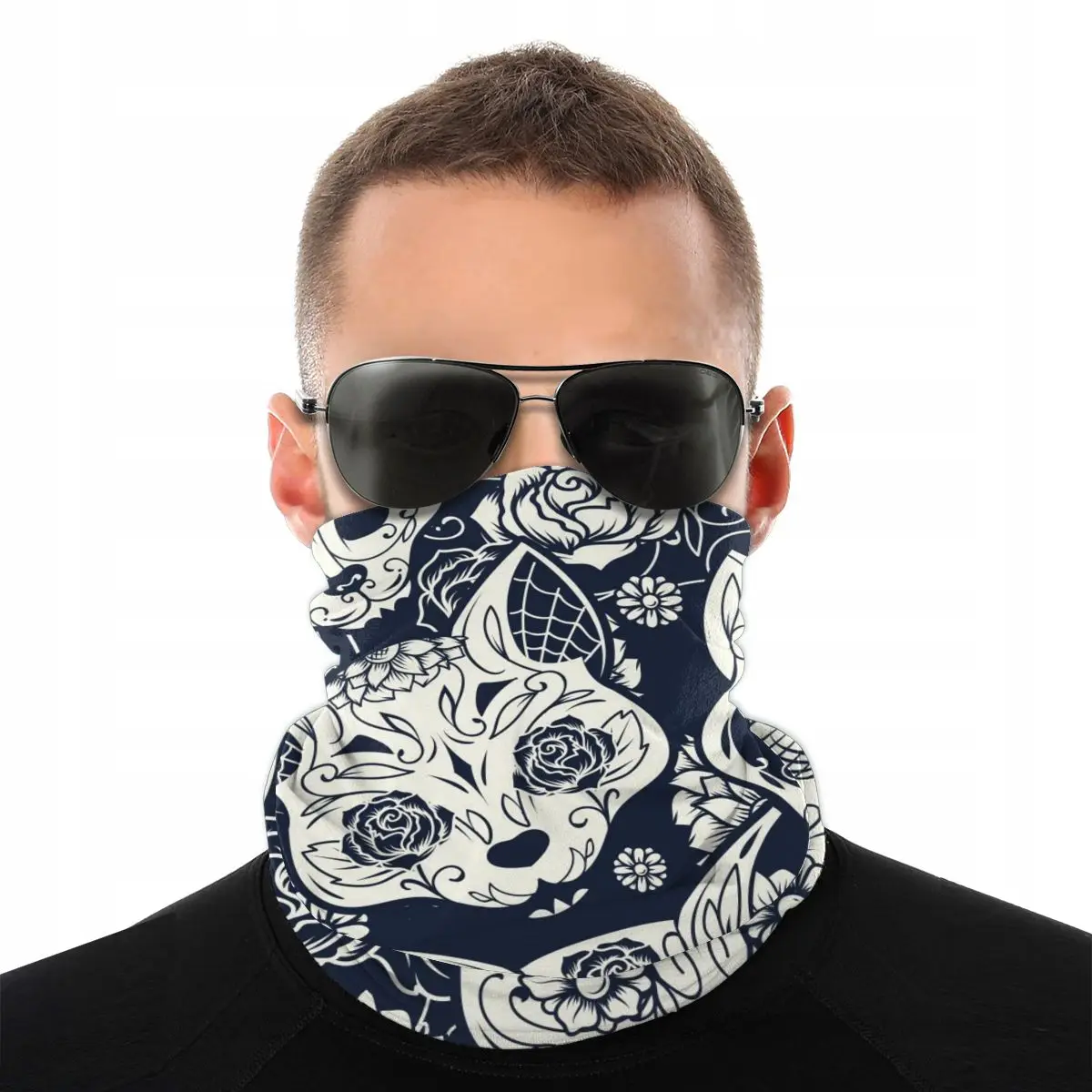 Бандана повязка на голову велосипедная маска для рыбалки шарф День мертвых