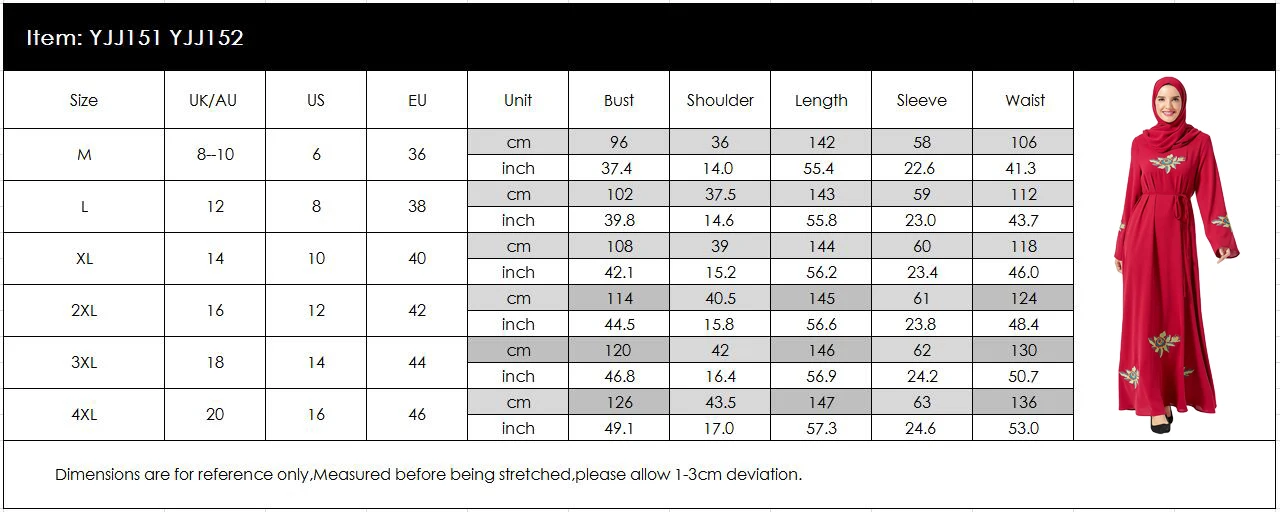 Islamic Abaya Embroidery Kaftan Muslim Women Long Sleeve Maxi Dress Robe Gown Caftan Arab Moroccan Malay Prayer Dresses Fashion