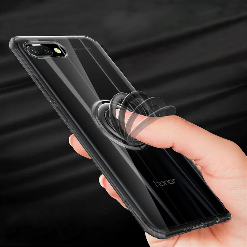 Huawei Honor 10 чехол Honor10 прозрачный Чехол Броня ультра тонкий защитный чехол для Honor 10 прозрачный автомобильный держатель кольцо тонкий Чехол