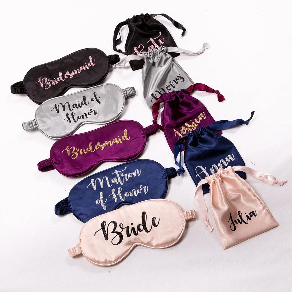 

Индивидуальная маска для сна, повязка на глаза для сна, повязка на глаза для сна, шелковая повязка на глаза для подружки невесты, маска для сн...