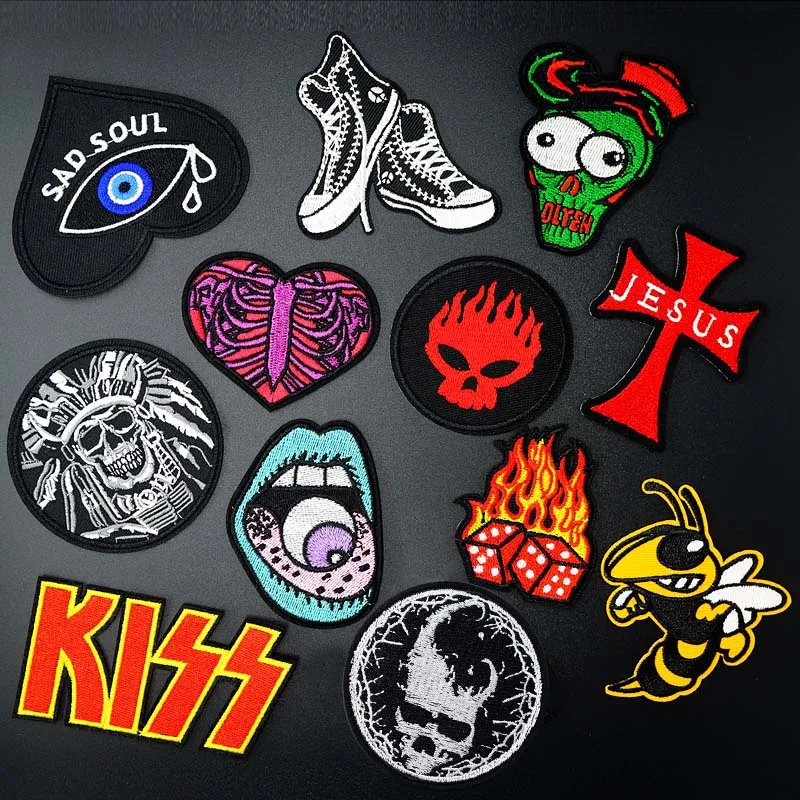 Детский Патч с вышивкой в виде черепа|iron on kids|iron onskull patch |