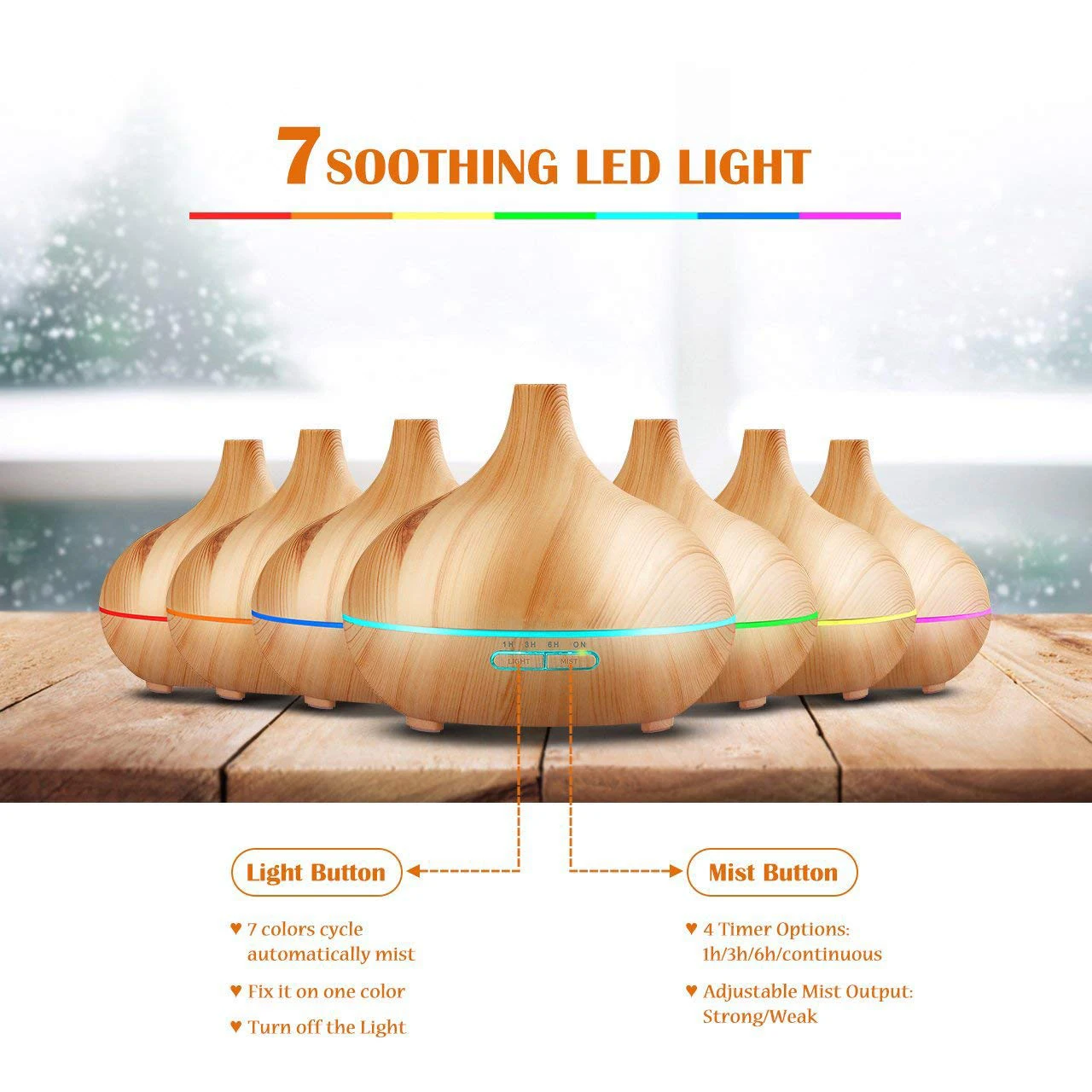 

DannyKarl Essential Oil Diffuser 300ml Cool Mist Humidifier Ultrasonic Aromatherapy Diffuser Office Home Bedroom Room Study
