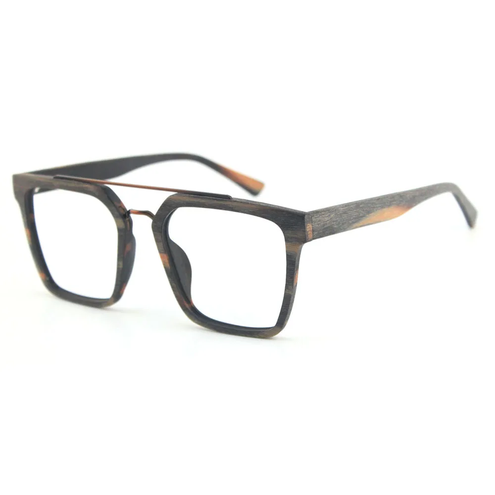 Evove Acetate Eyeglasses Men Women Square Wooden Grain Glasses Frame Man Vintage Nerd Oversized Spectacles for Optic | Аксессуары для