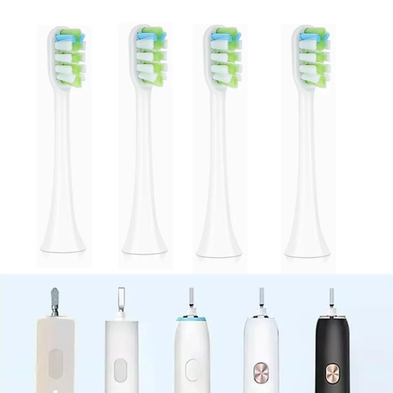 4 Pcs Replacement Toothbrush Heads Compatiable with Xiaomi SOOCAS X3 SOOCARE Electric Toothbrush Round Brush Head Seal Package
