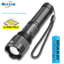 

ZK20 Super Bright 4 Core XHP50/XHP70 LED Flashlight Battery Display 5 Lighting Modes for Adventure, Hiking, Camping, Hunting
