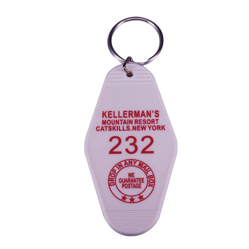 Portachiavi Kellerman Mountain Resort Hotel Key Tag Motel Portachiavi (Bianco Con Rosso) Dirty Dancing Ispirato