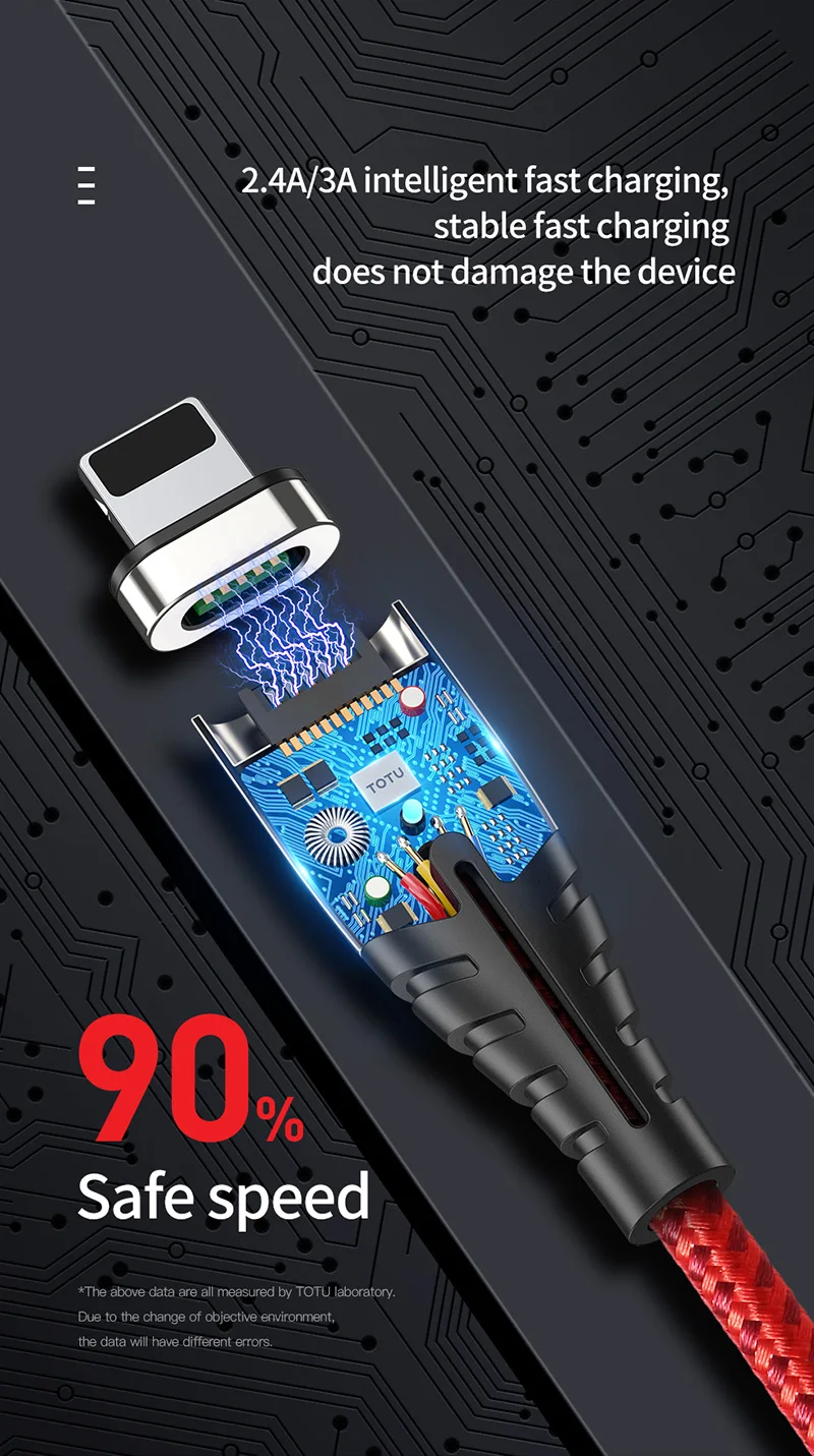 Магнитный кабель usb type-C из TOTU цинка для iPhone, кабель для быстрой зарядки, кабель Micro USB C для xiaomi redmi note 7 pro