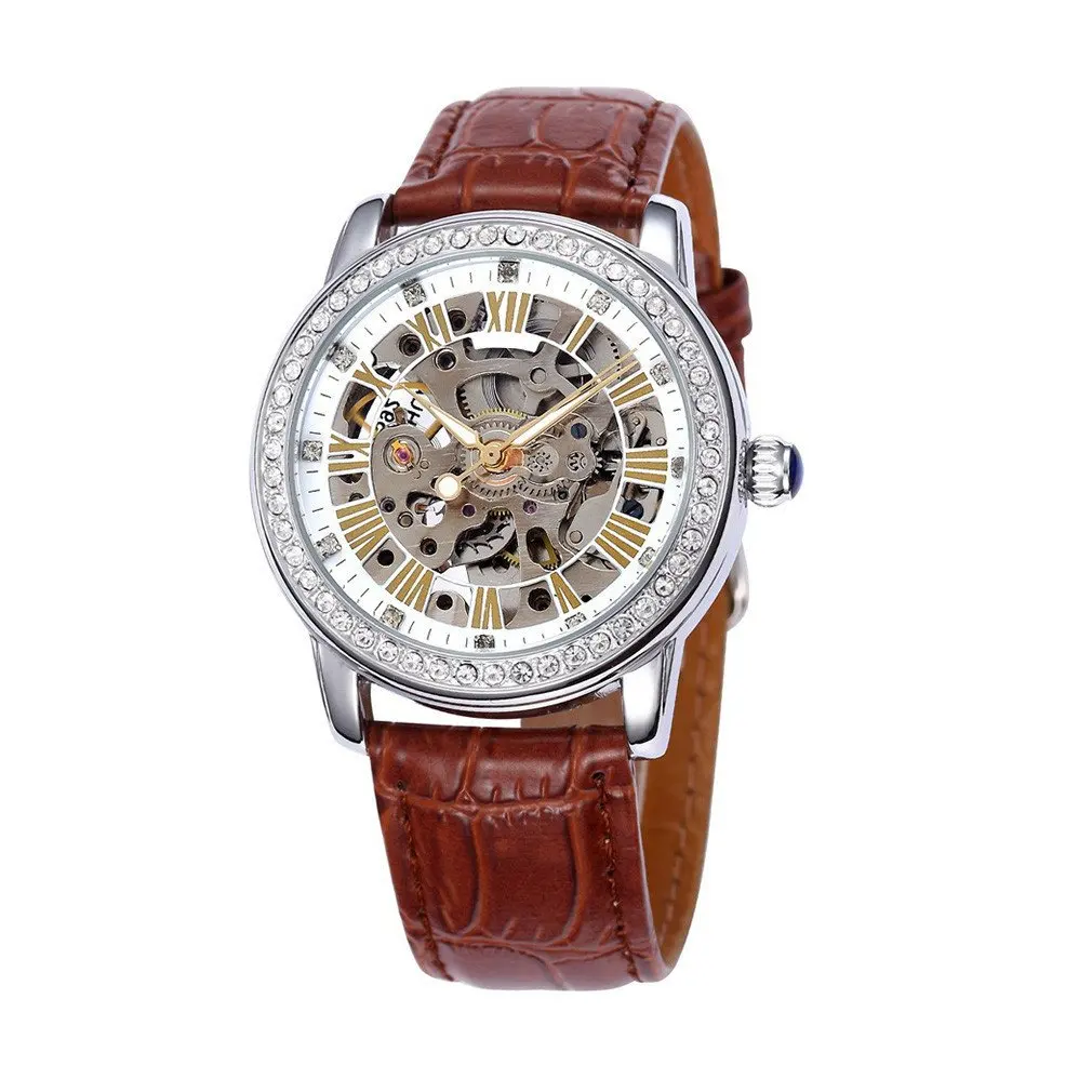 

Fashion Casual High-Grade Hollow Automatic Mechanical Watch Saturnos Skeleton Automatic Alligator Leather Watch