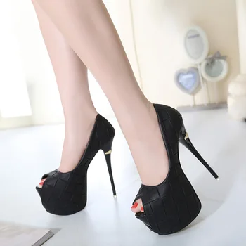 

New 16cm hate sky high 2020 new fish mouth ultra high heels fine heel shallow mouth women's shoes high heels