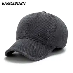 [EB] Теплая Зимняя утолщенная бейсбольная кепка с ушками мужская хлопковая бейсболка зимние шапки ушанки для мужчин женская шляпа оптовая