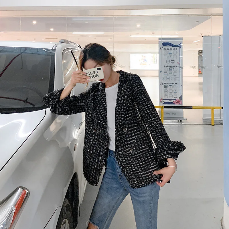 

New 2019 Autumn Tassels Small Suit Woolen Jacket Women's Short Graceful Woolen Overcoat Korean-style Western Style by Age