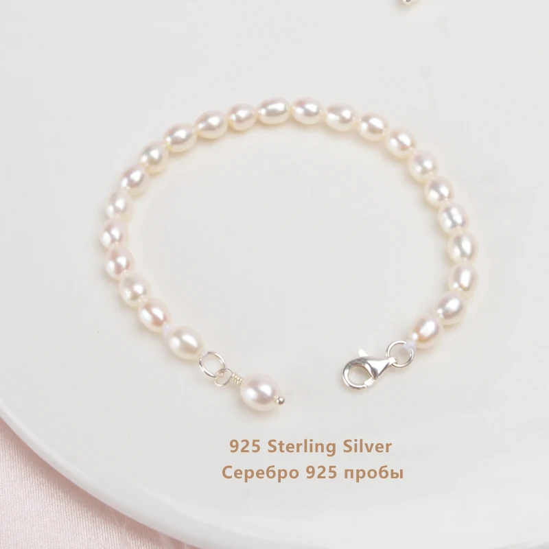 ASHIQI Children Bracelet Real MiNi Natural Freshwater Pearl Jewelry for Kid Girl Lovely Gift with 925 Sterling Silver Jewelry