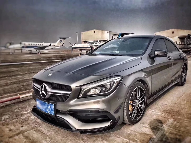 Для Mercedes Benz CLA Class CLA45 AMG спортивная версия- черный глянец передний бампер спойлер разветвители Canards вентиляционные отверстия 8 шт