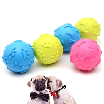 

Molar Balls Tooth Cleaning Dog Play Toys Pet Chew Squeaky Toy Bite Resistant Rubber Ball Puppy Interactive Training Toys