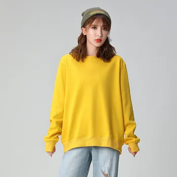

Solid color sweatshirt autumn and winter women's sweatshirt casual hoodie