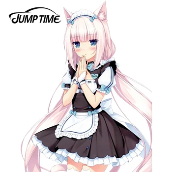 

JumpTime 13cm x 9.9cm Cute Girl Car Stickers Sayori Neko Works Japanese Anime Car Styling Waterproof Decals Decoration Stickers