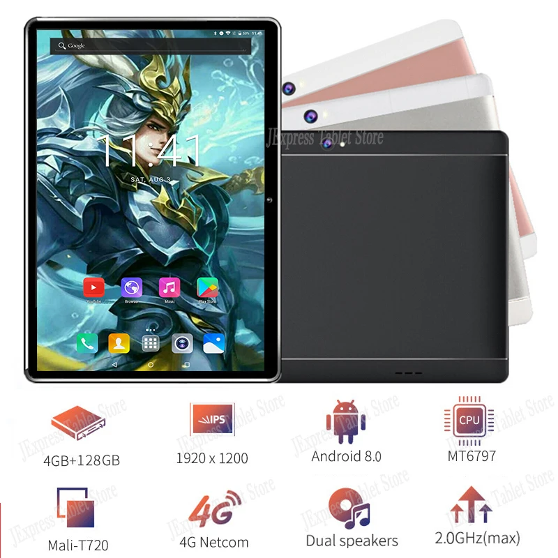 

DHL Free Tempered Glass 10 inch Android 8.0 Tablets PC 4GB RAM 128GB ROM Deca Core 4G LTE 1920*1200 IPS 8.0MP WiFi A-GPS+GiFts
