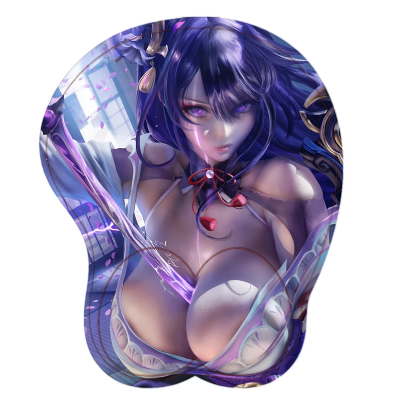 Игровой коврик для мыши Genshin Impact Raiden Shogun Hutao Eula с аниме девушкой Big Oppai грудь