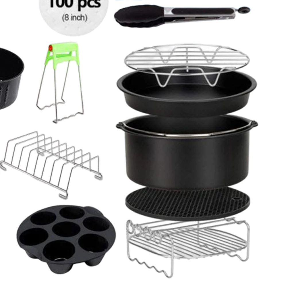 13pcs Air Fryer Accessories 8 Inch Fit All 4.2QT-6.8QT Deep Fryer  Accessories with