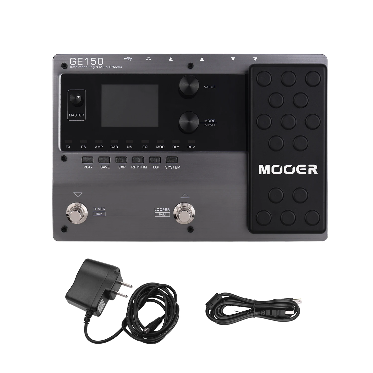 US PLUG MOOER GE150 Amp моделирование и Мульти педаль эффектов 55 модели усилителя 151 эффектов 80s петлер 40 барабанные Ритмы 10 метроном TapTempo - Цвет: US PLUG