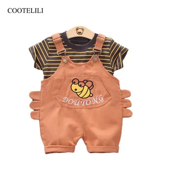 

COOTELILI Kids Boys Girls Summer Clothes Toddler T-shirt Tops Shorts Rompers 2Pcs Kids Baby Boys Cute Bee Clothes Sets