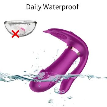 Wearable Heating Dildo Vibrator Remote Control Clitoris G-Spot and Anus Triple Massager Female Rechargeable 5