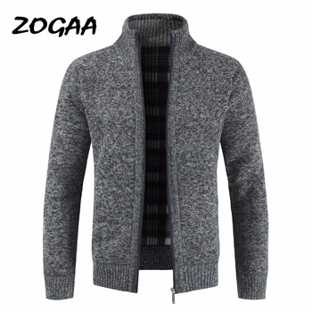 

ZOGAA Autumn Thick Fashion Business Casual Sweater Cardigan Men Brand Slim Fit Knitwear Outwear Warm Winter Sweater Jumper Men