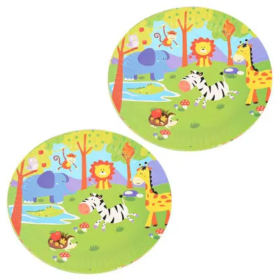 7 inch 10pcs Зоопарк, джунгли, Лев, тематический одноразовый поднос для салфеток, для вечеринки, для дня рождения, первое украшение на детский день рождения, вечерние - Цвет: 7 inch 10pcs