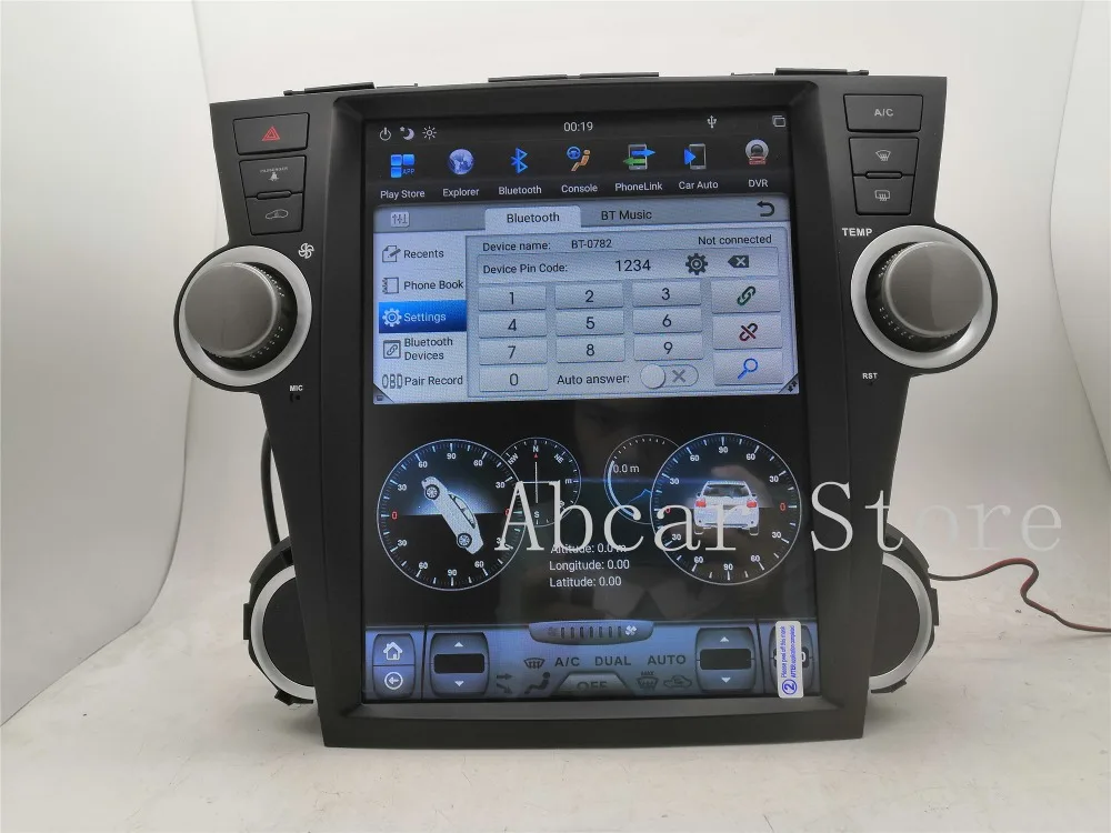 12,1 ''Tesla стиль Android 8,1 автомобильный dvd-плеер gps навигация для Toyota Highlander 2007-2013 стерео Мультимедиа Радио ips PX6 ips
